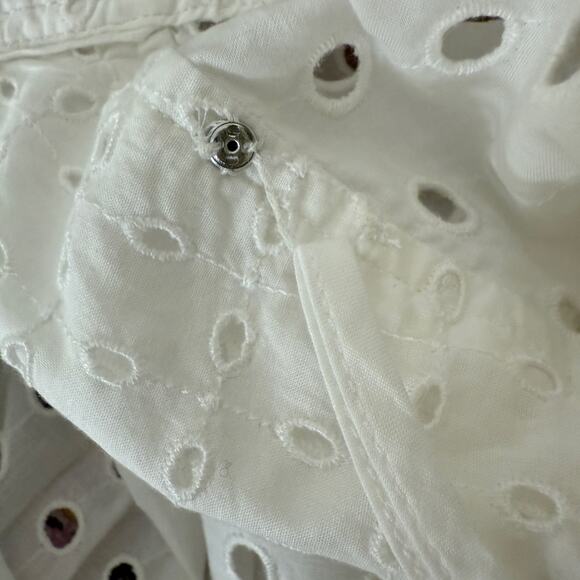 J.Crew White Eyelet Button Down Shirt 100% Cotton Classic Fit Capsule Casual | 2 - Picture 5 of 10